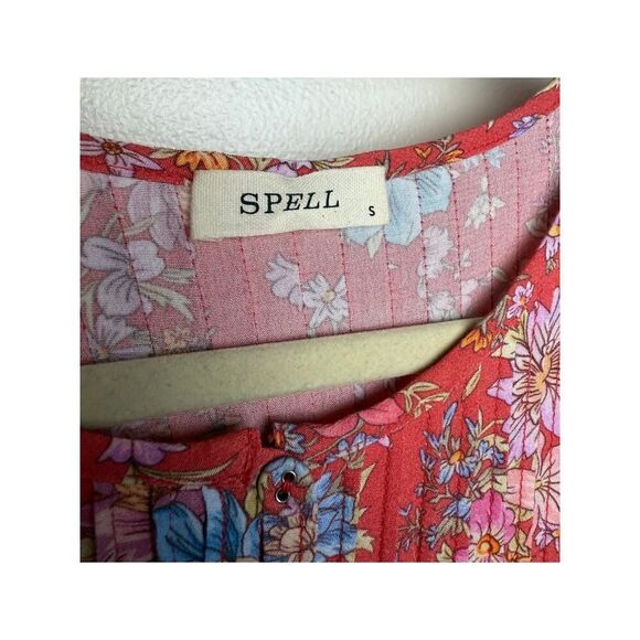 Spell & The Gypsy Meadowland Flutter Sleeve Mini Dress Sz. S - Picture 6 of 8